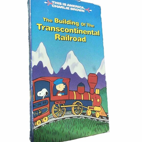 THIS IS AMERICA CHARLIE BROWN: BUILDING TRANSCONTINENTAL RAILROAD ANIMATED VHS - Picture 1 of 3